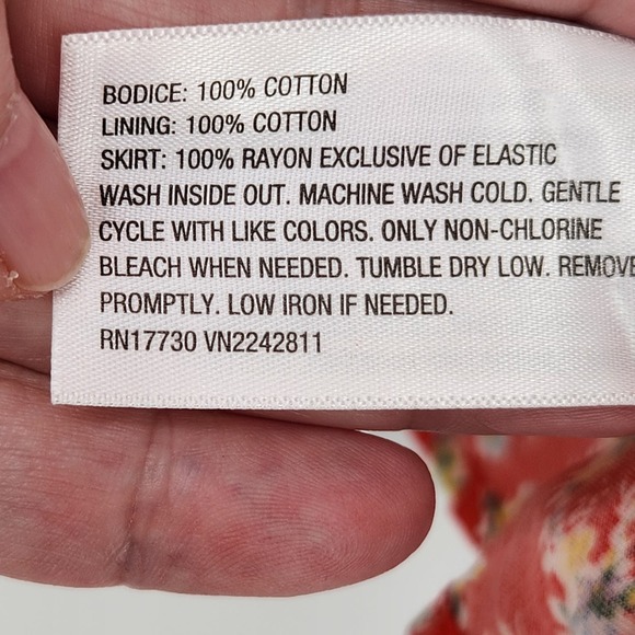 NWT Xhilaration Orange Eyelet with Floral Skirt Sleeveless Dress Women's M - Picture 6 of 7